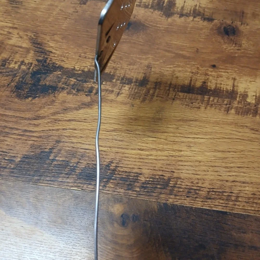 Vintage Ekco Wide Slotted Large‎ Spatula Flipper Meat Chicken Lifter Chrome Wood
